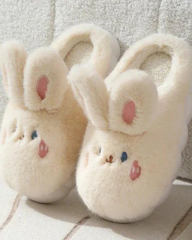 Chausson femme lapin fourrure