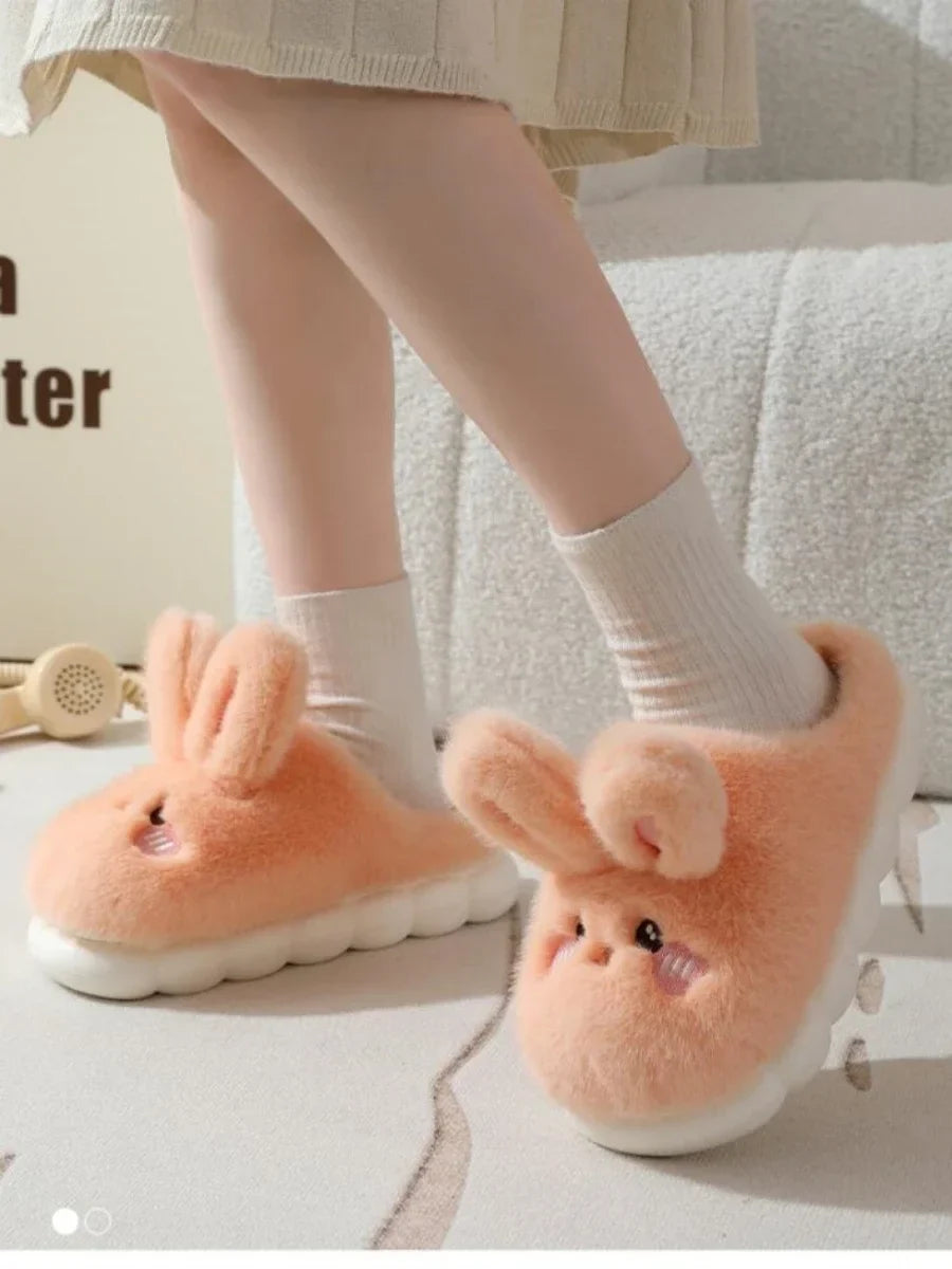 Chausson femme lapin fourrure