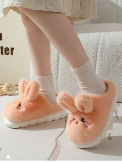 Chausson femme lapin fourrure
