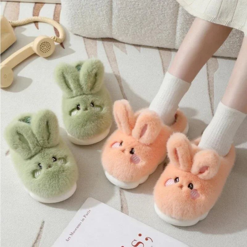 Chausson femme lapin fourrure