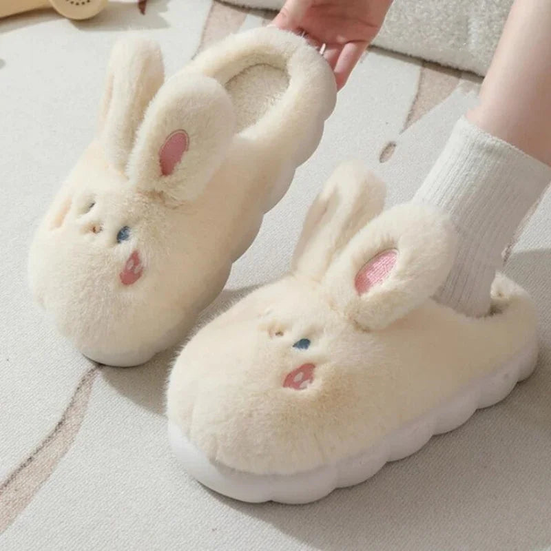 Chausson femme lapin fourrure