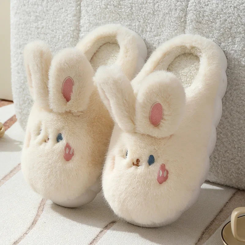 Chausson femme lapin fourrure