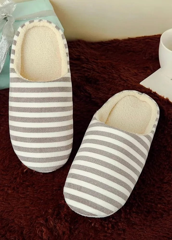 Chaussons femme rayés