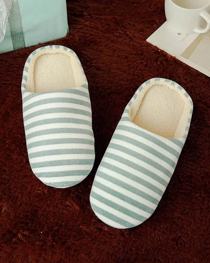 Chaussons femme rayés