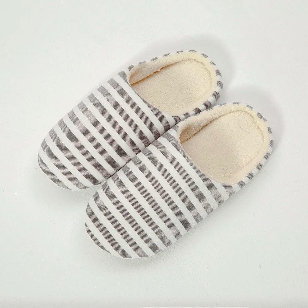 Chaussons femme rayés