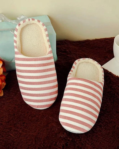 Chaussons femme rayés