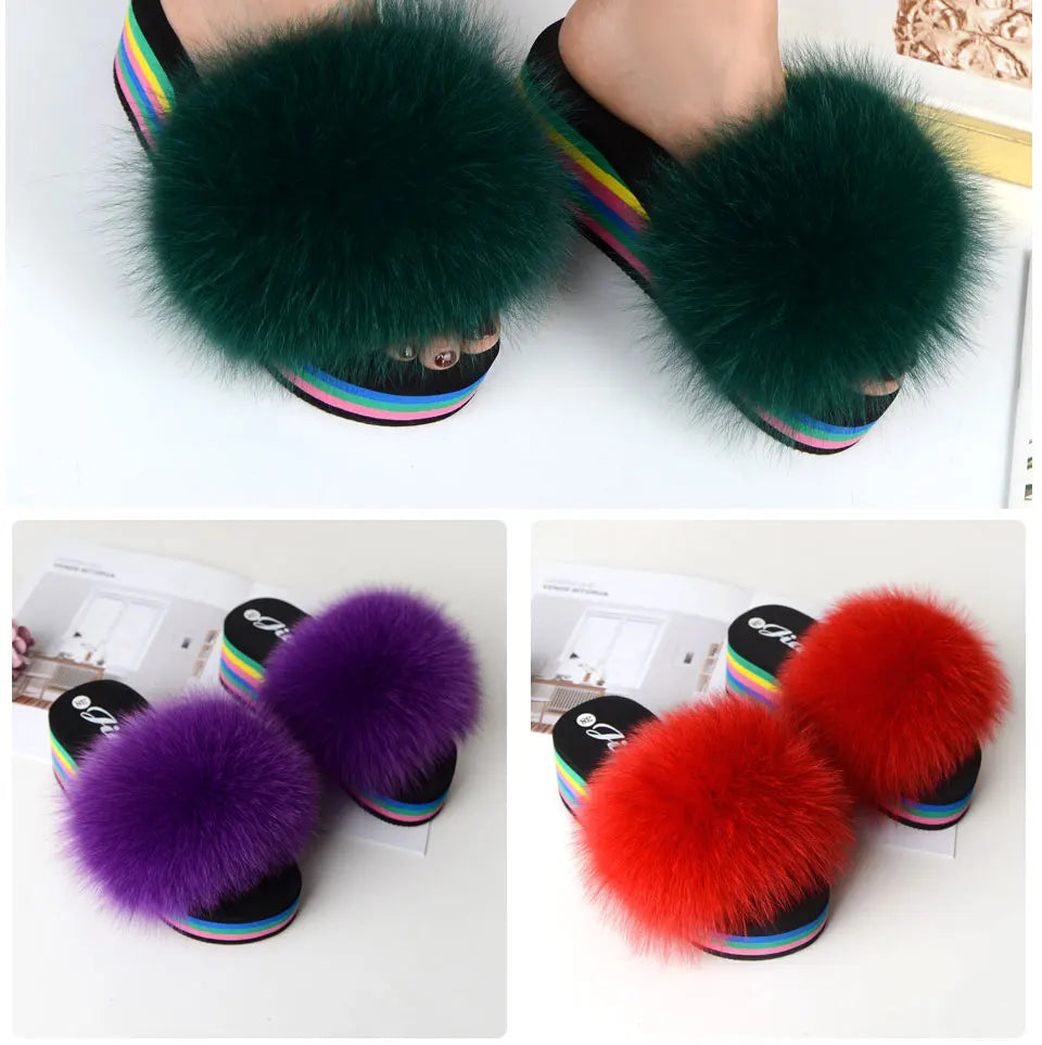 Chaussons fourrure femme compensés