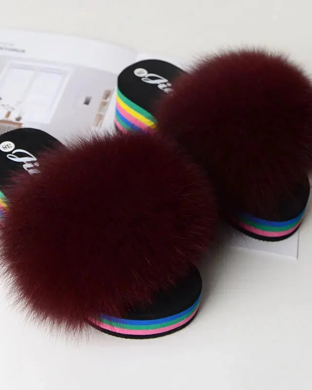 Chaussons fourrure femme compensés
