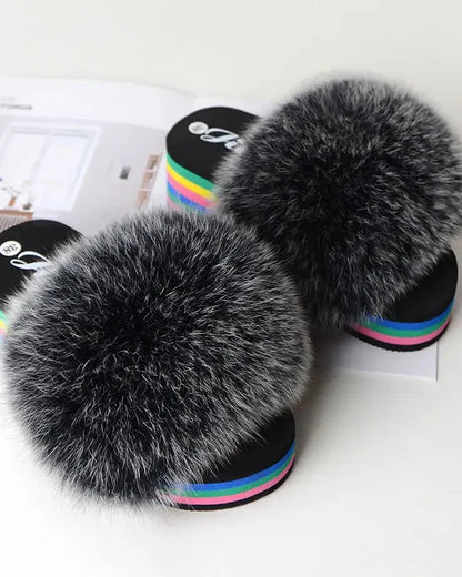 Chaussons fourrure femme compensés