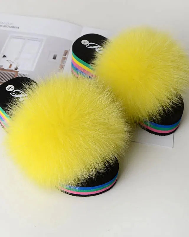 Chaussons fourrure femme compensés