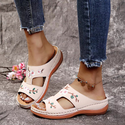 Sandales femme broderie florale
