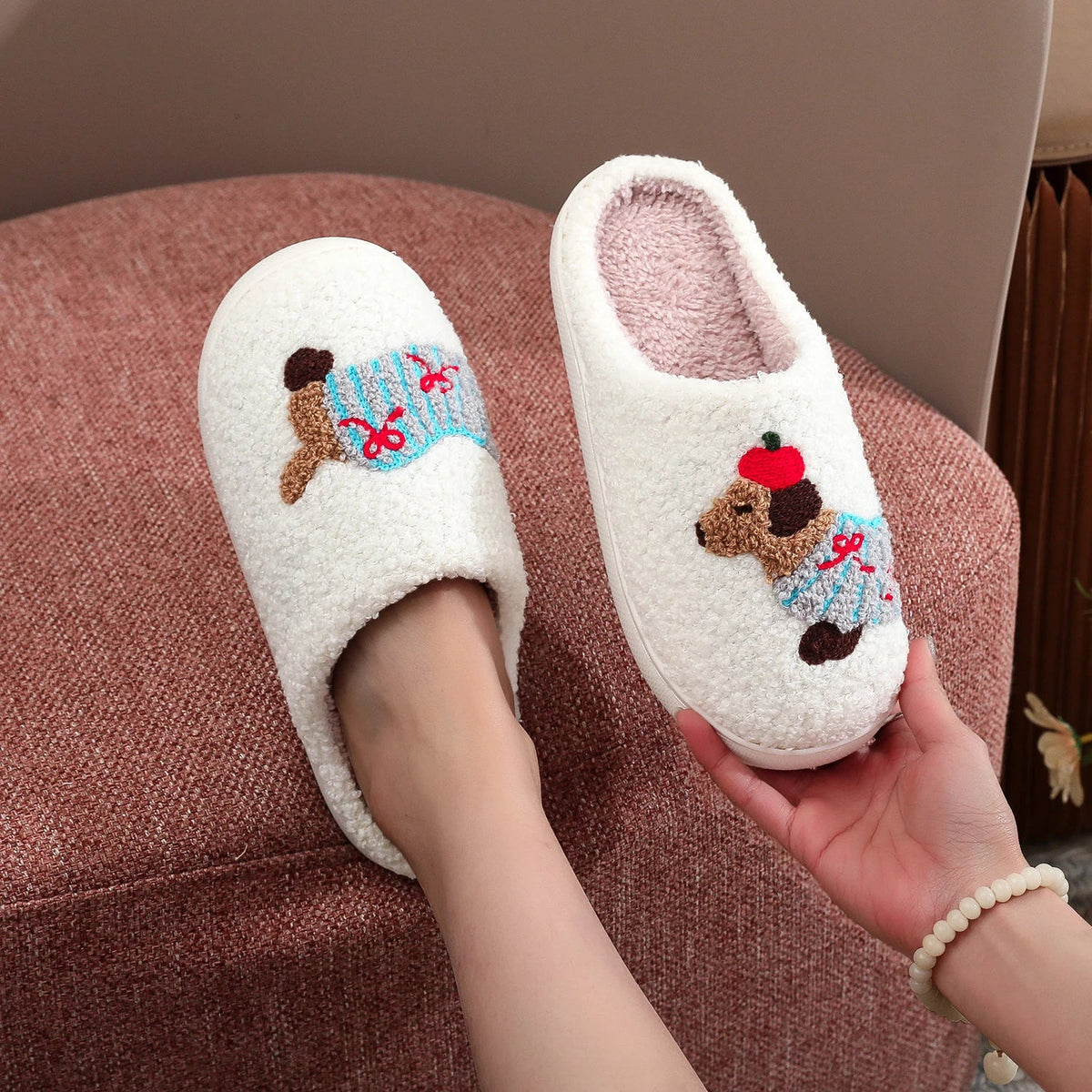 Chausson animal femme confortable
