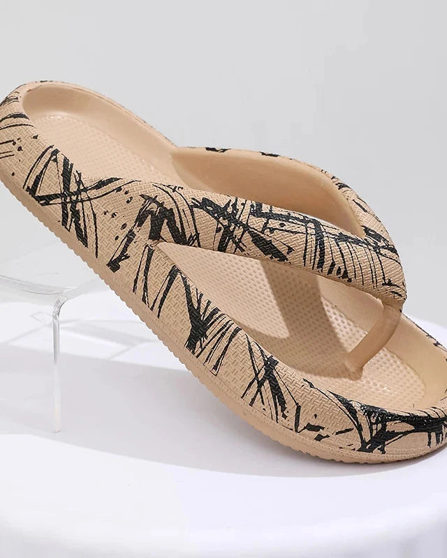 Tongs femme motif léopard