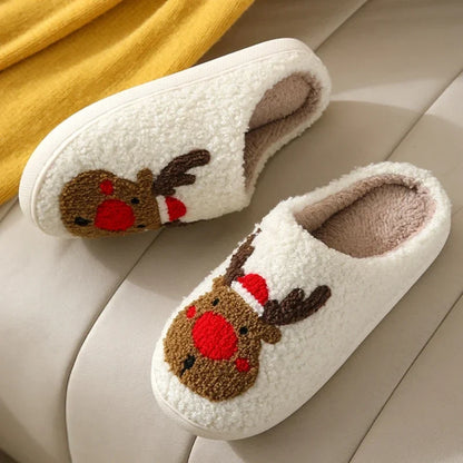 Chausson femme renne noel