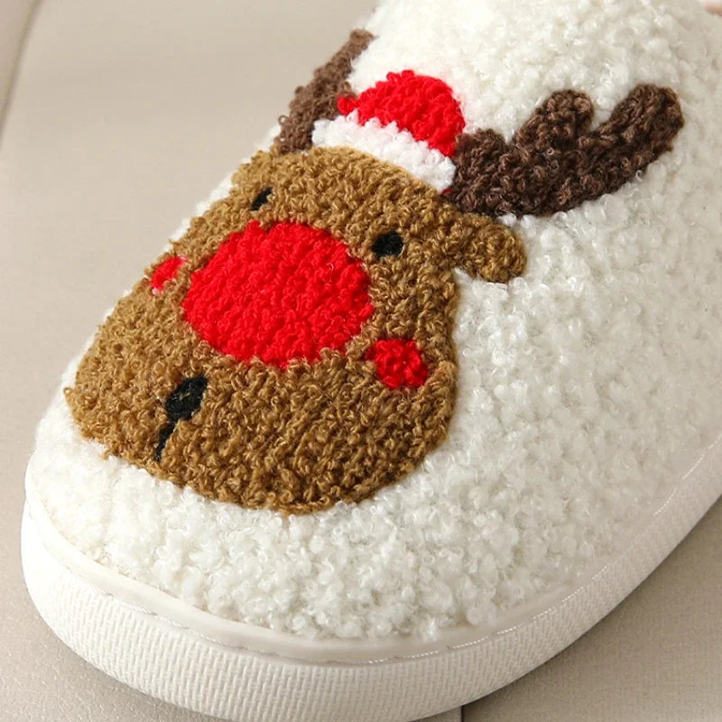Chausson femme renne noel