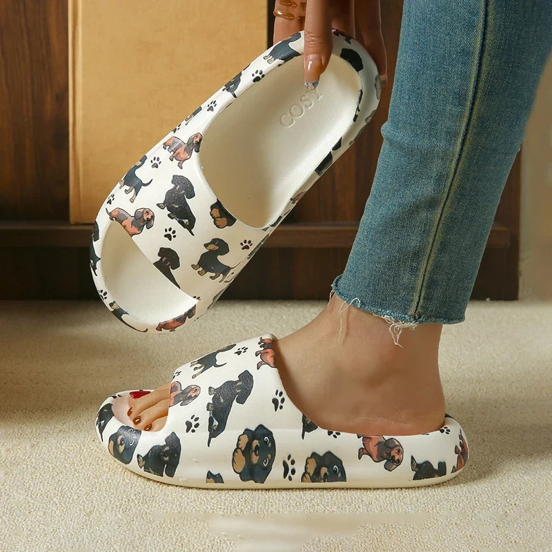 Chausson femme motif chien