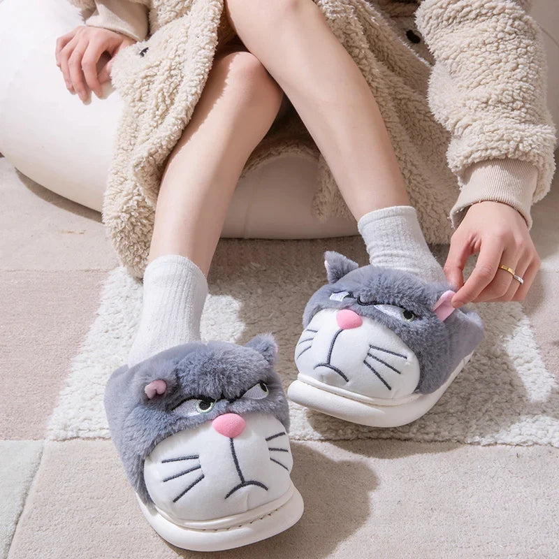 Chausson femme motif chat