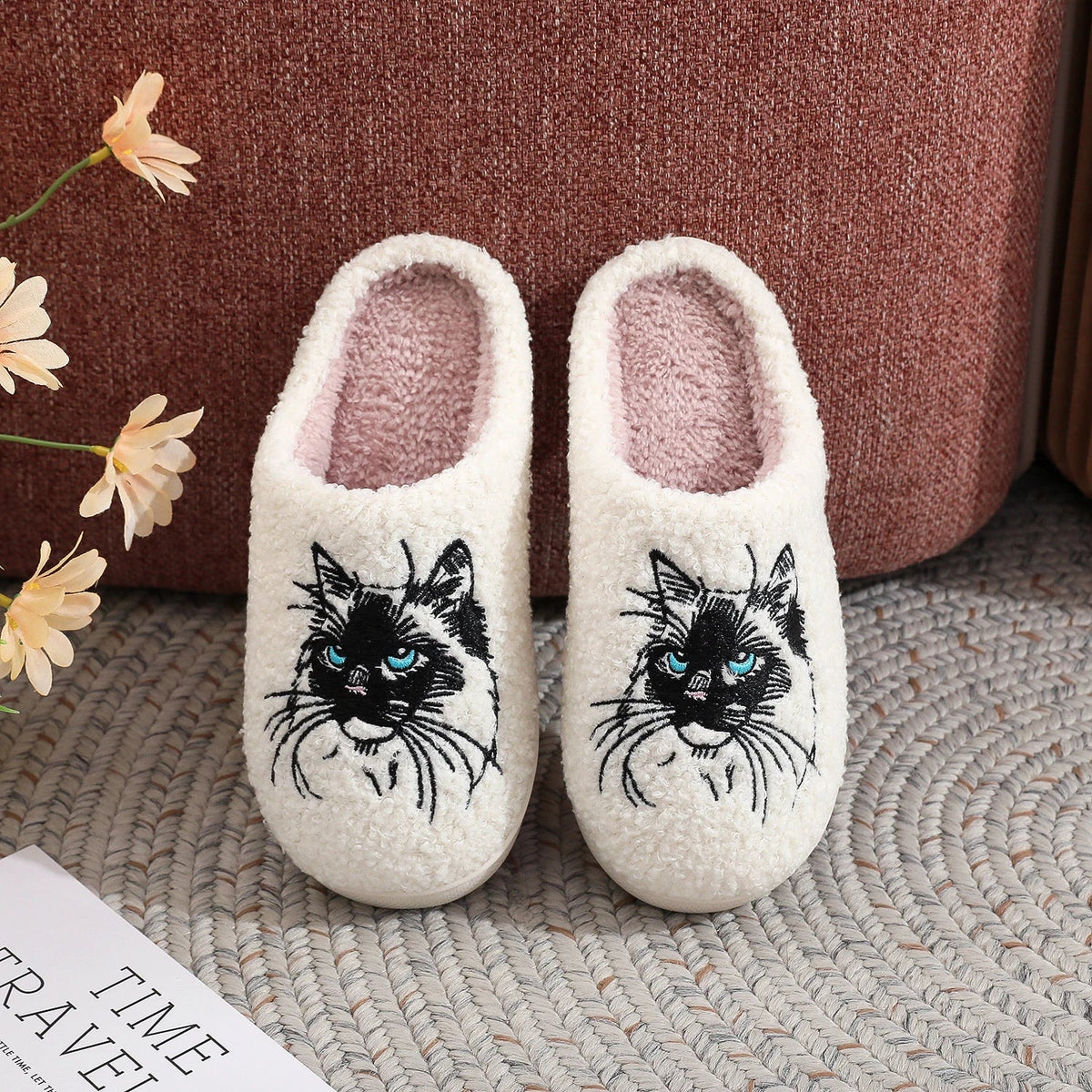 Chausson chat femme