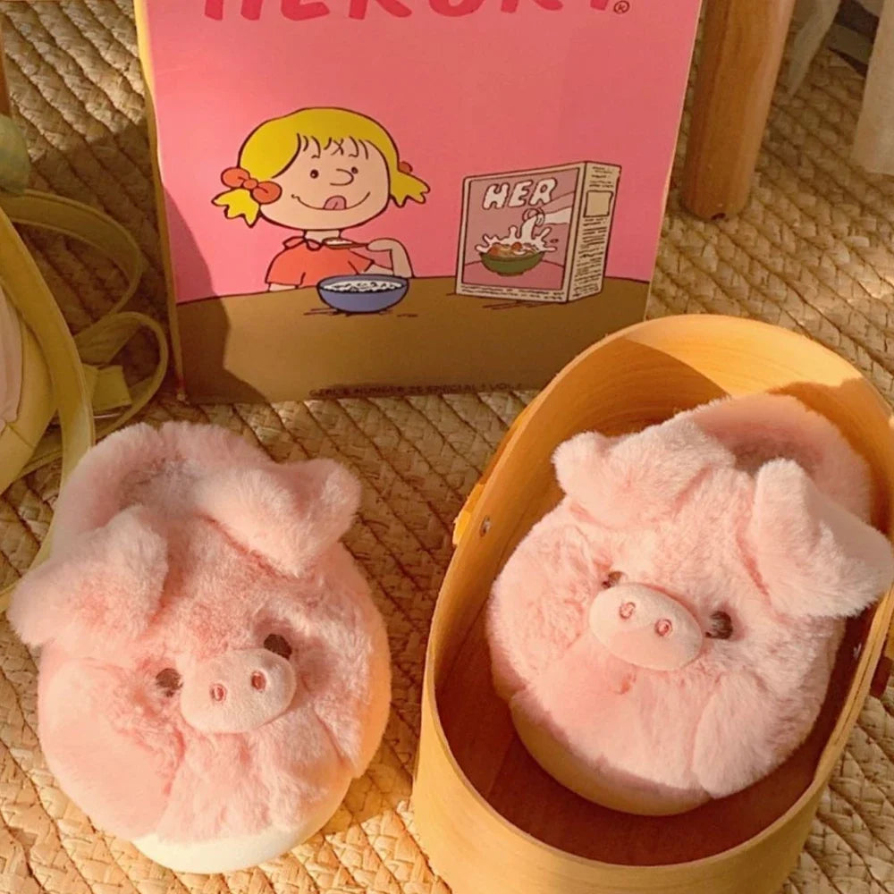 Chausson cochon rose femme
