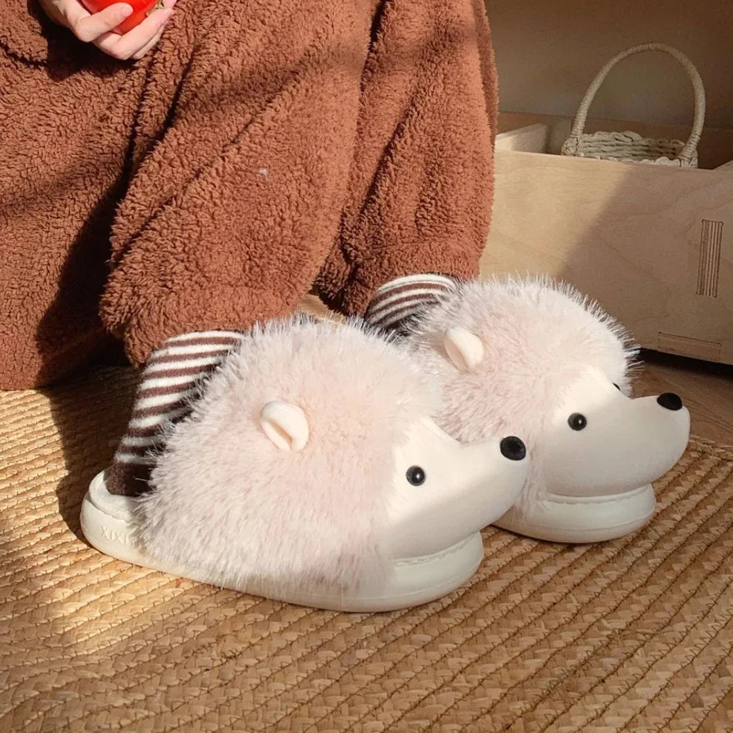 Chausson femme peluche hiver