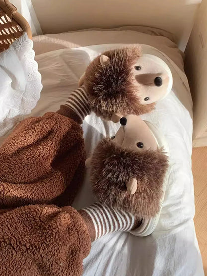 Chausson femme peluche hiver