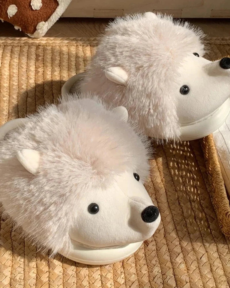 Chausson femme peluche hiver