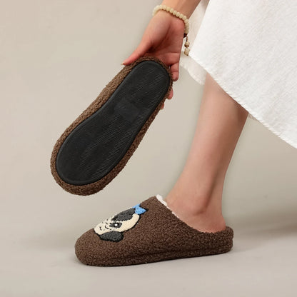 Chausson femme carlin peluche