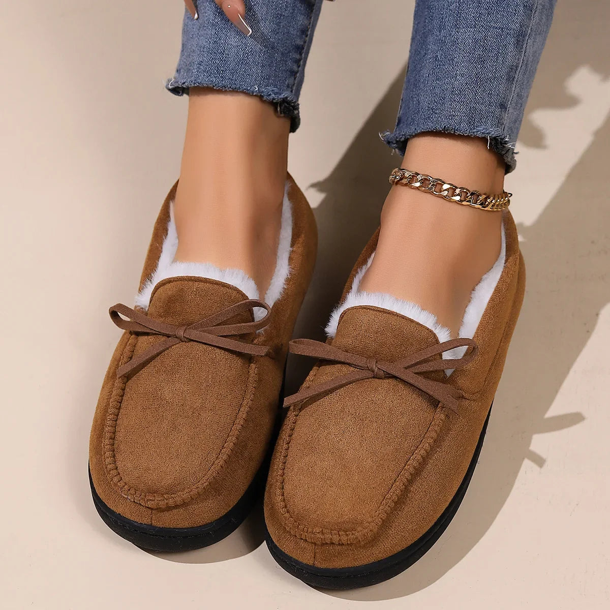 Chausson fausse fourrure unisexe
