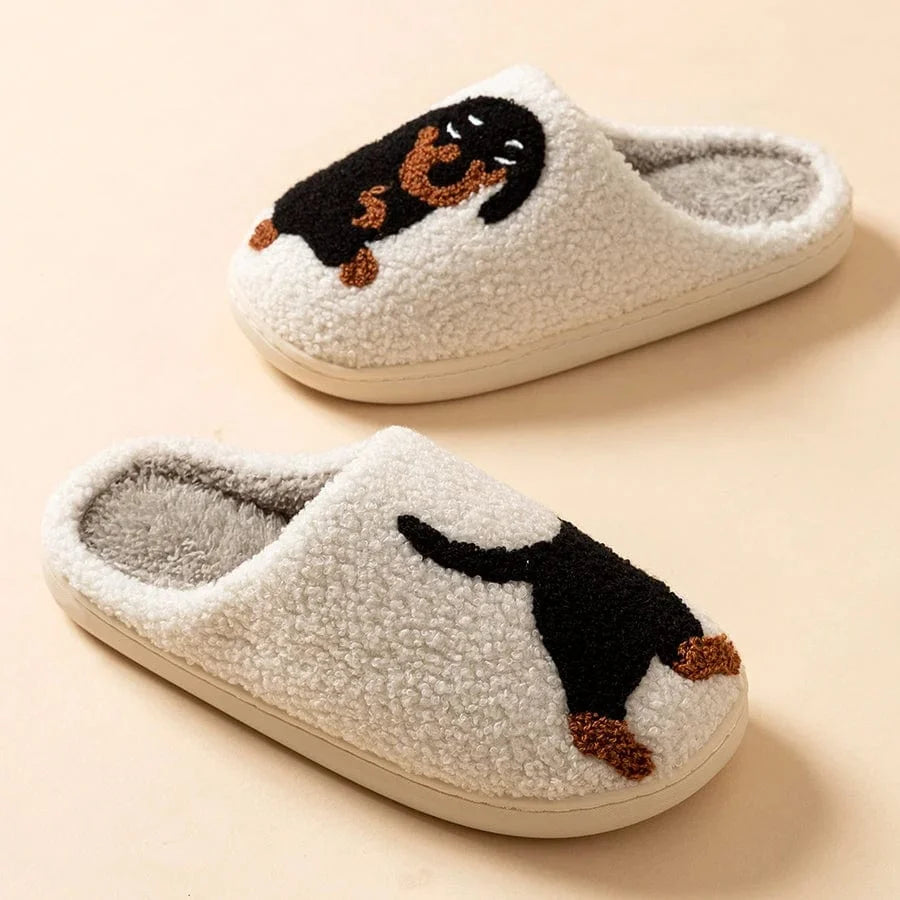 Chausson teckel femme blanc