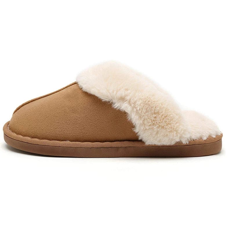 Chaussons imitation daim fourrés