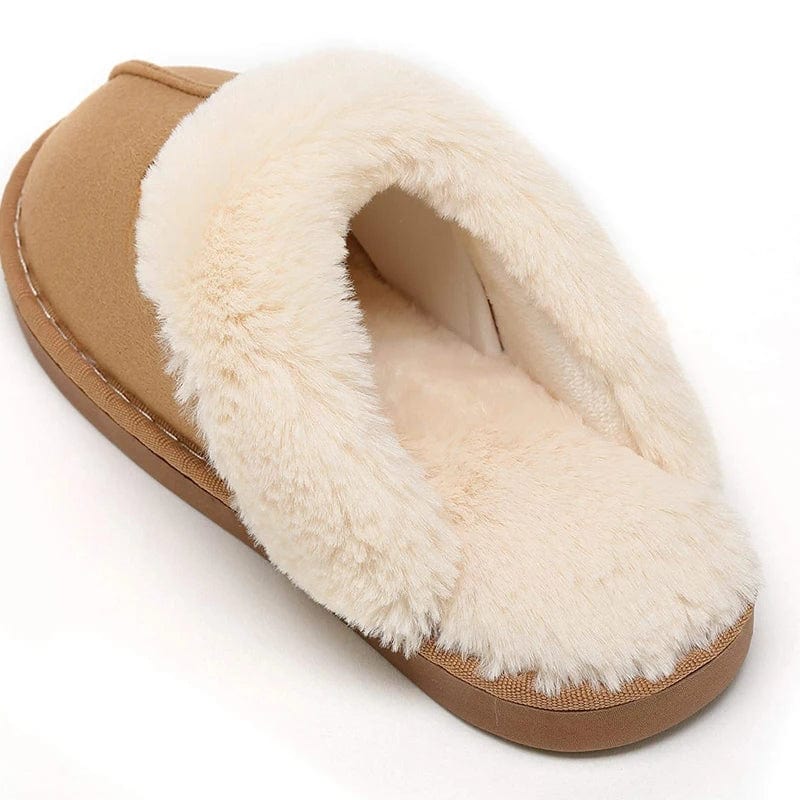 Chaussons imitation daim fourrés