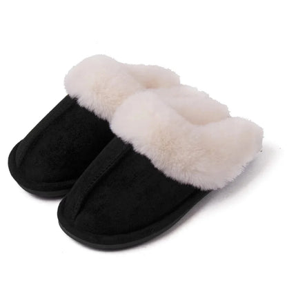 Chaussons imitation daim fourrés