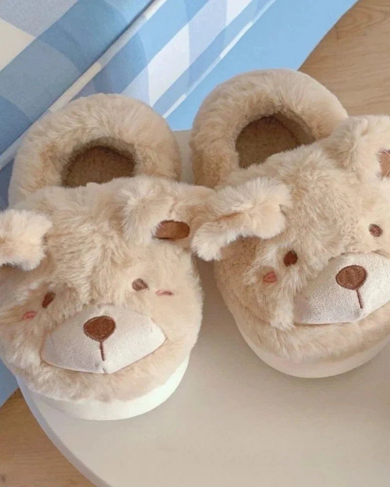 Chaussons animaux femme hiver