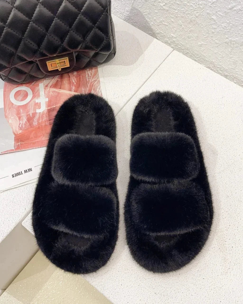 Chausson sandale fourré femme