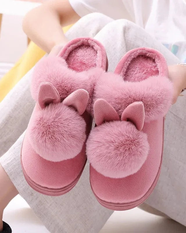 Chausson femme lapin hiver