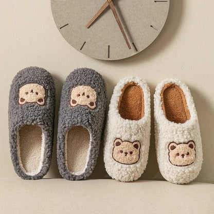 Chausson femme motif ours