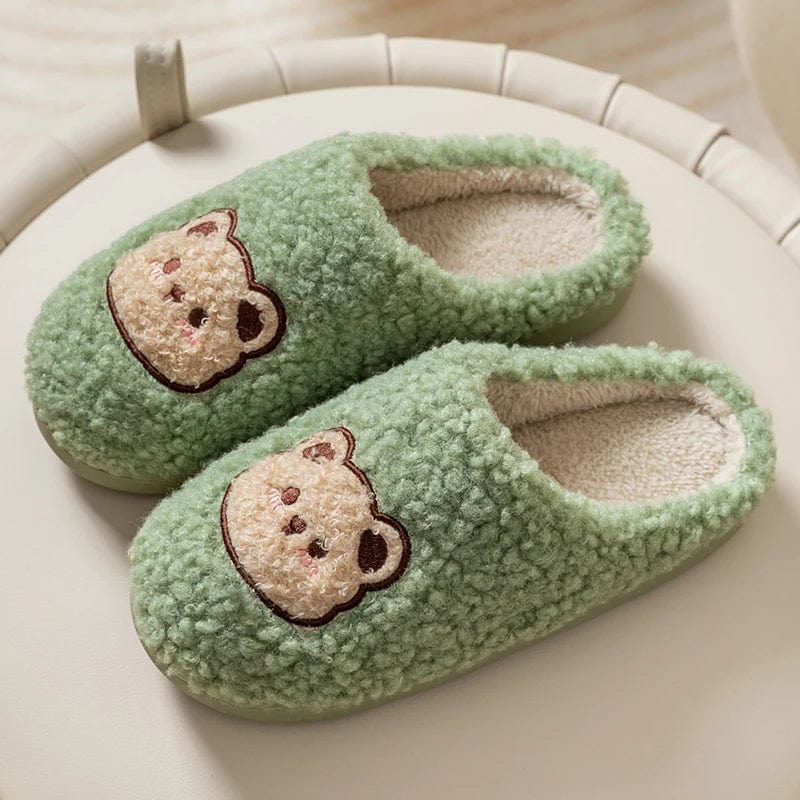 Chausson femme motif ours