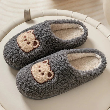 Chausson femme motif ours