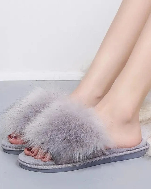 Chausson sandale femme poilu