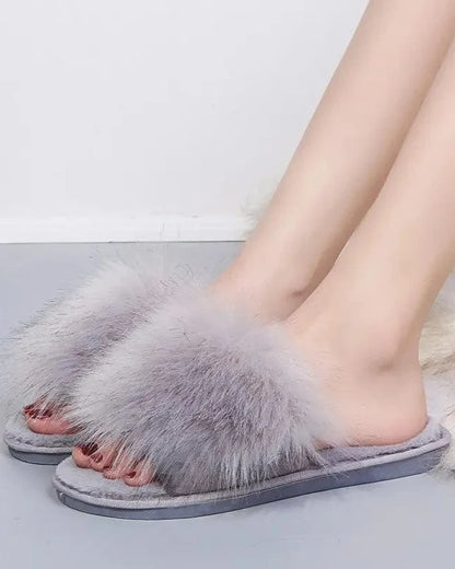 Chausson sandale femme poilu