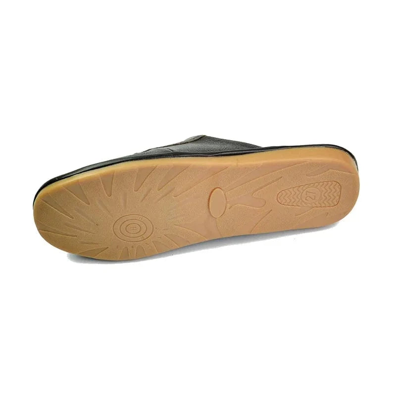 Chausson cuir homme semelle