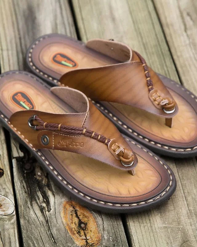 Chausson tong cuir homme