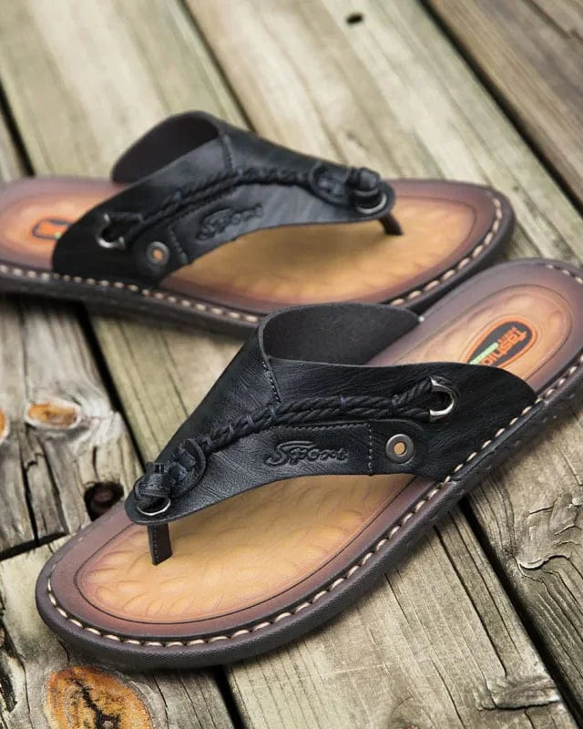 Chausson tong cuir homme