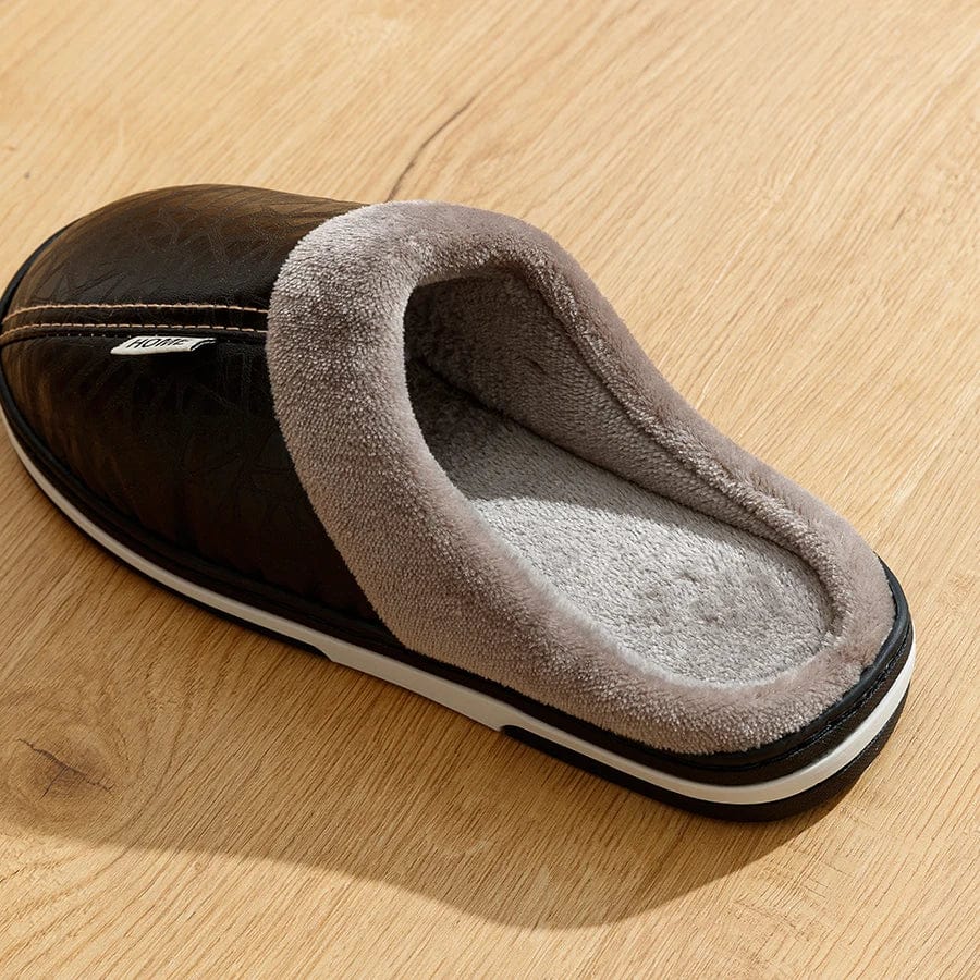 Chausson homme cuir pu