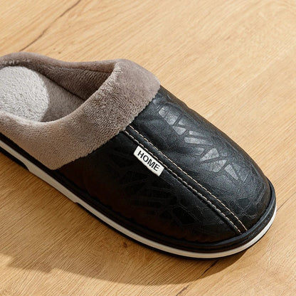 Chausson homme cuir pu