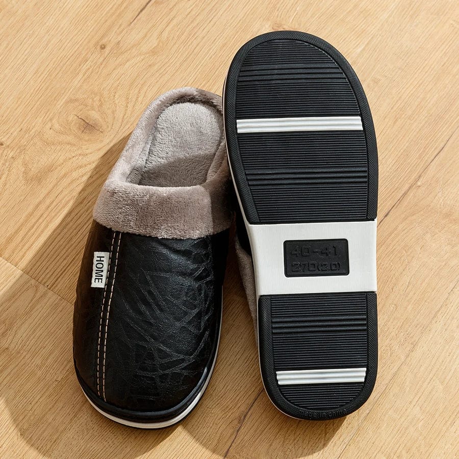 Chausson homme cuir pu