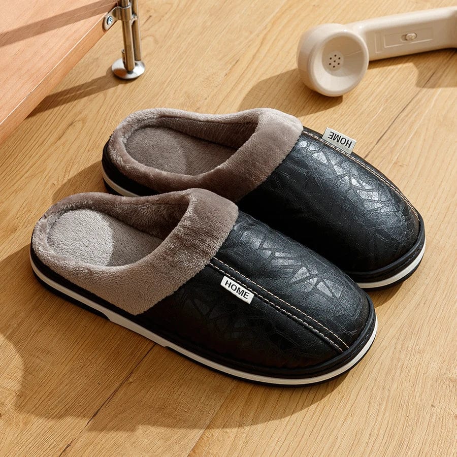Chausson homme cuir pu