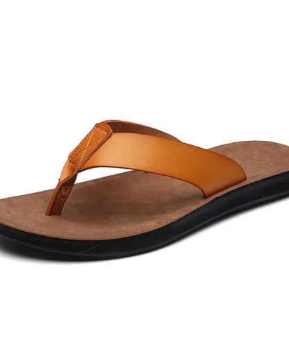 Tongs homme cuir pu