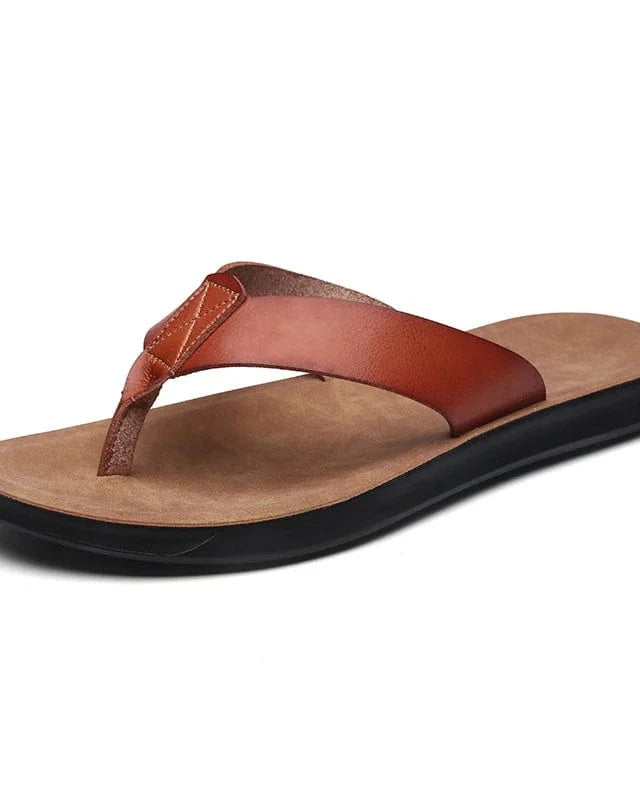 Tongs homme cuir pu