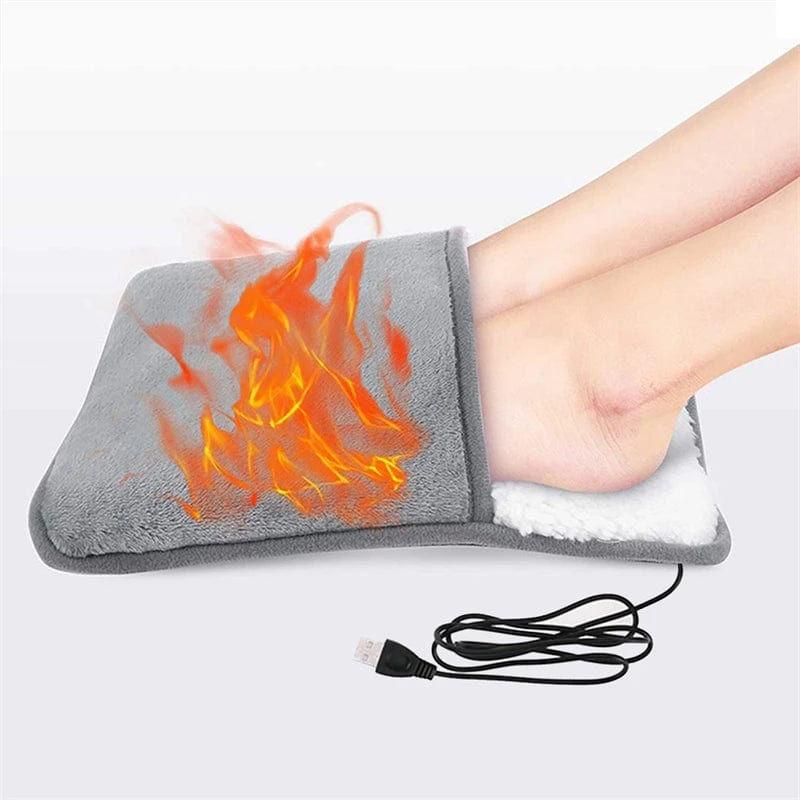 Chausson chauffant usb gris